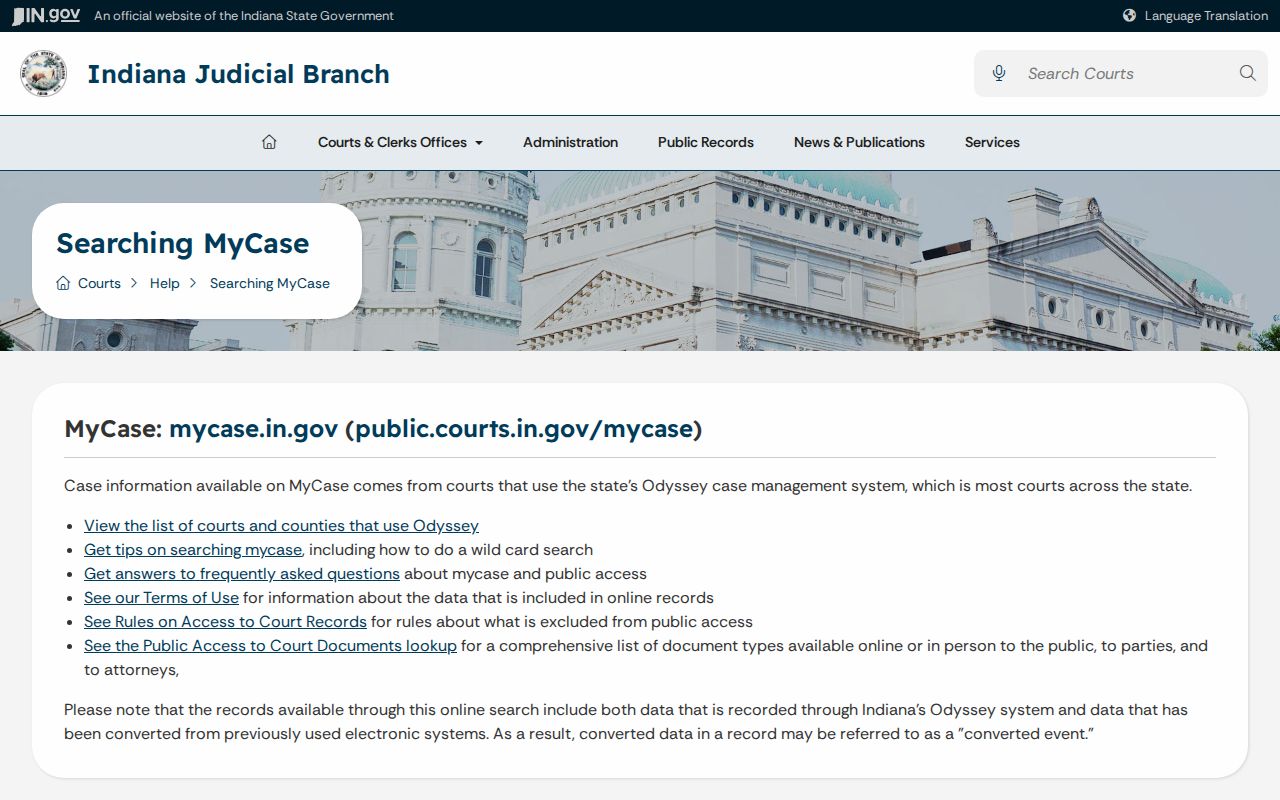 Akron court docket MyCase help and browser guidance