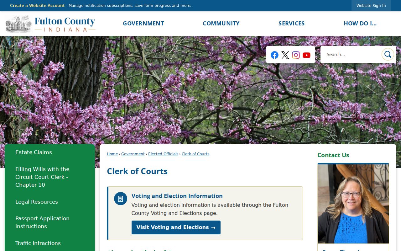 Fulton County Clerk of Courts docket contact page