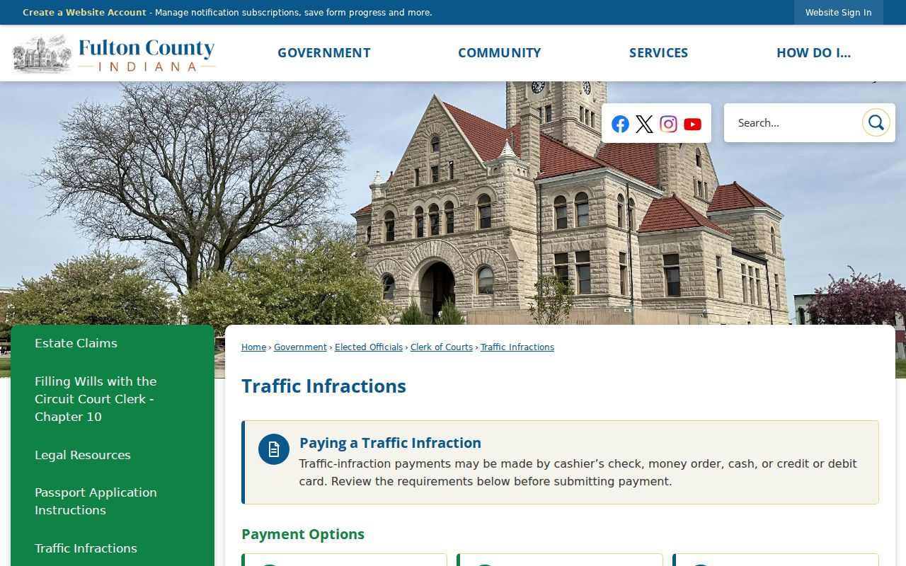 Fulton County Traffic Infractions instructions for traffic court records