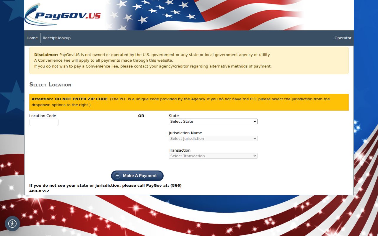 PayGOV Fulton location code entry for traffic court payment